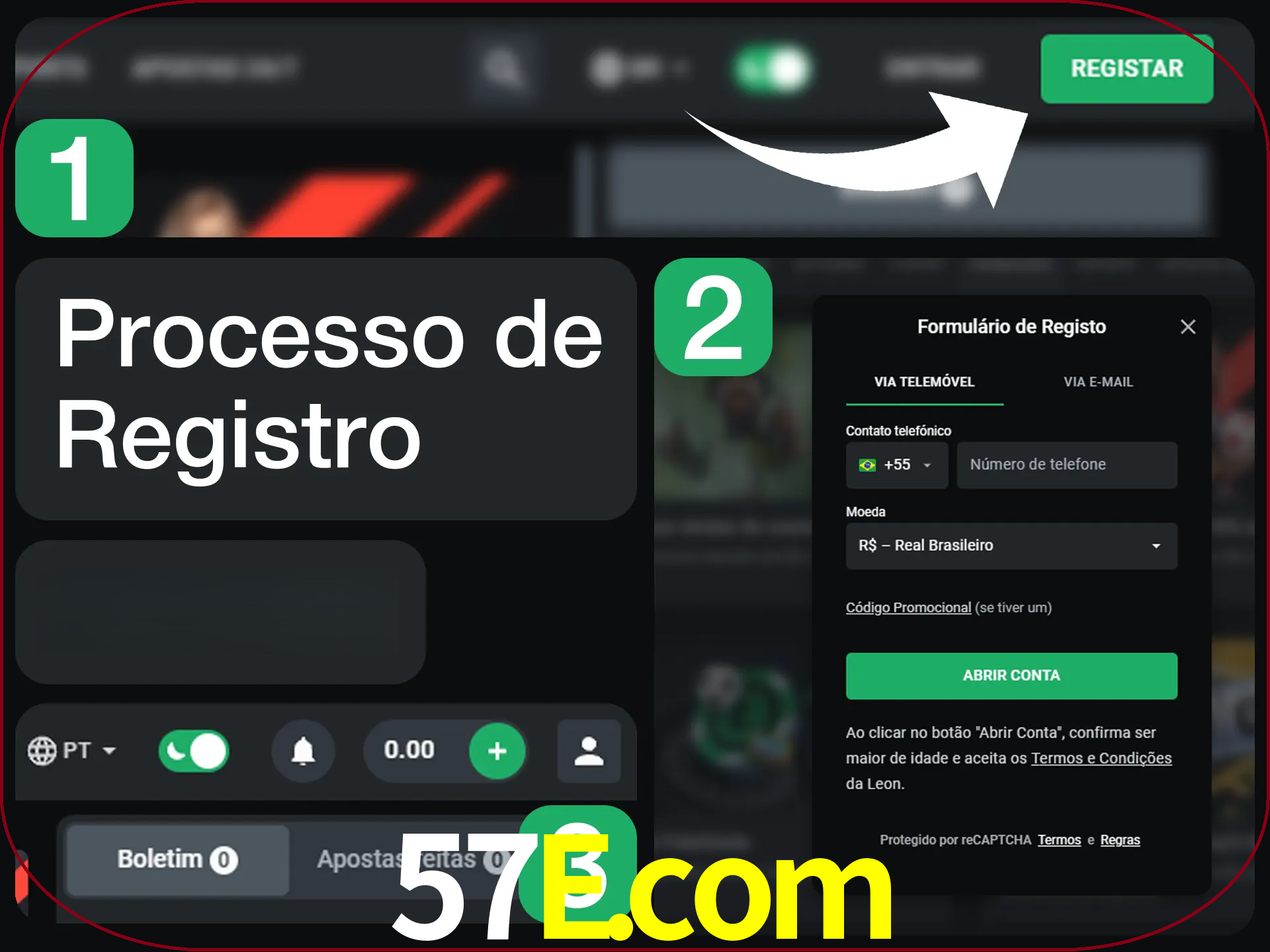 O processo de registro na LeonBet é simples.